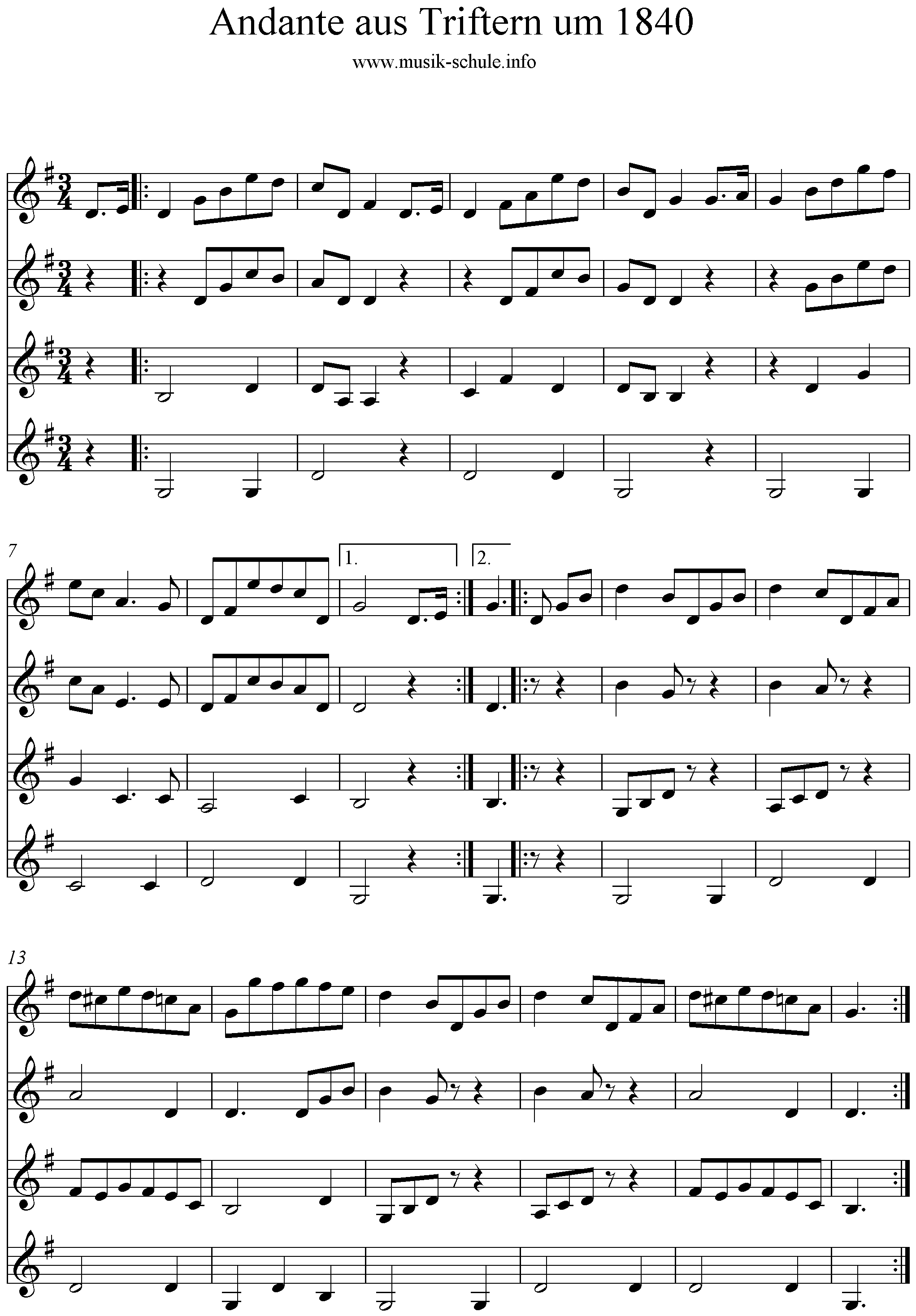 Klarinettentrio, Andante aus Triftern